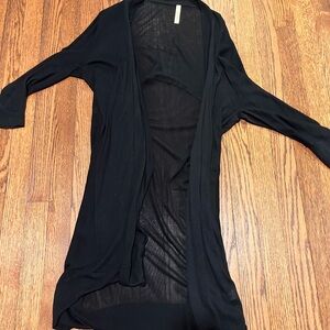 Black Open Front Cardigan
